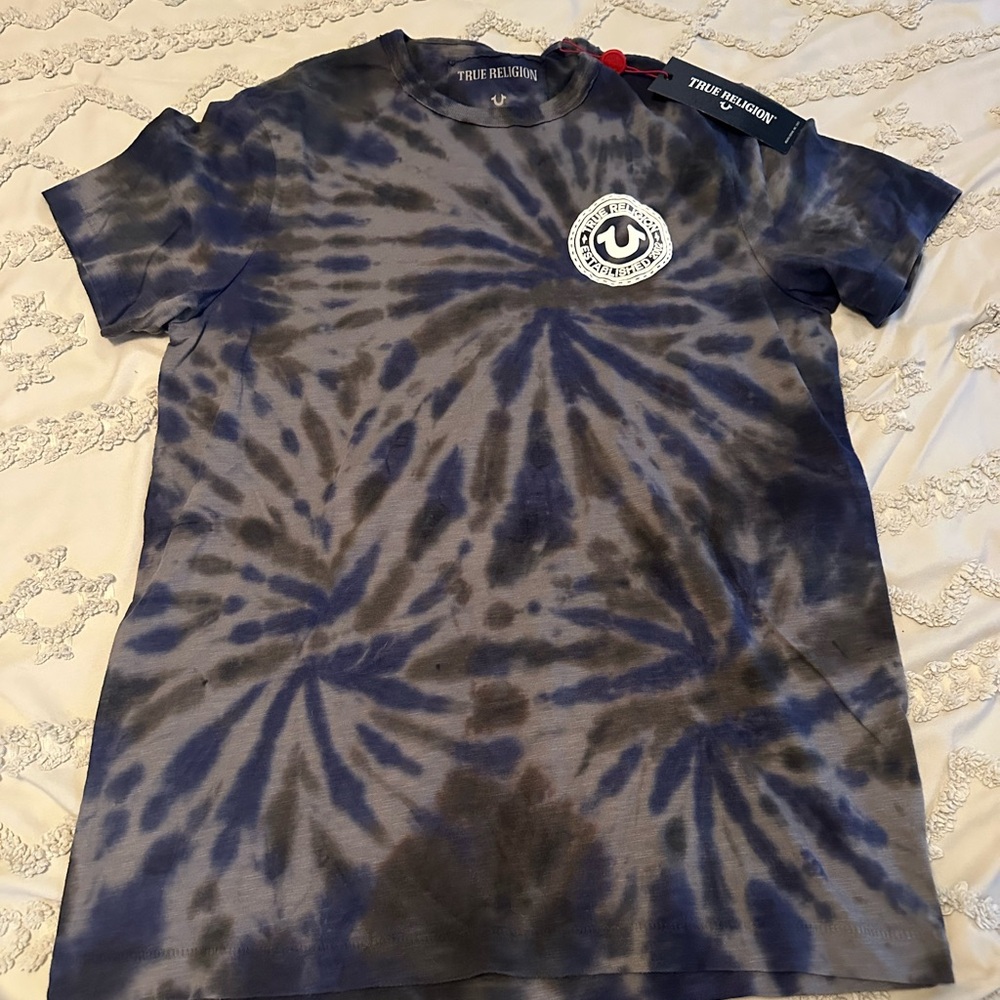 True Religion Spiral Tie Dye Shirt Mens Small Geometric Lightweight New With Tag